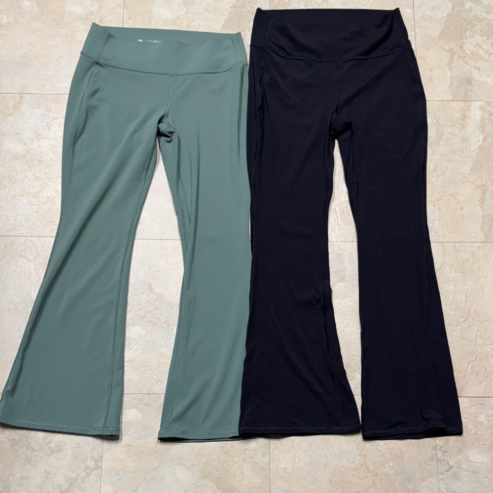 All in Motion Size XL 14 Kids Flare Leggings  Black and Green